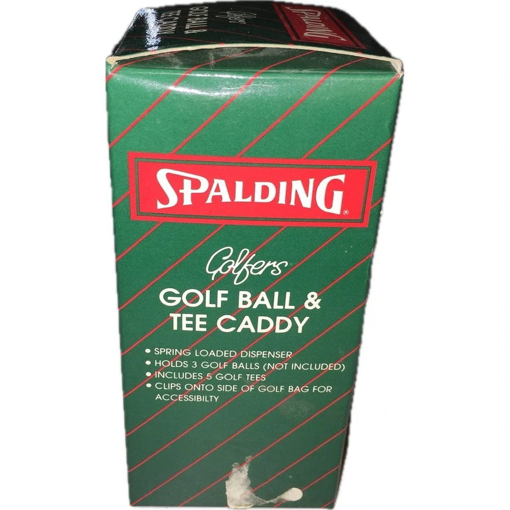 Spalding Golfers Golf Ball & Tee Caddy Vintage Spring Loaded Clip On NF77080 NEW